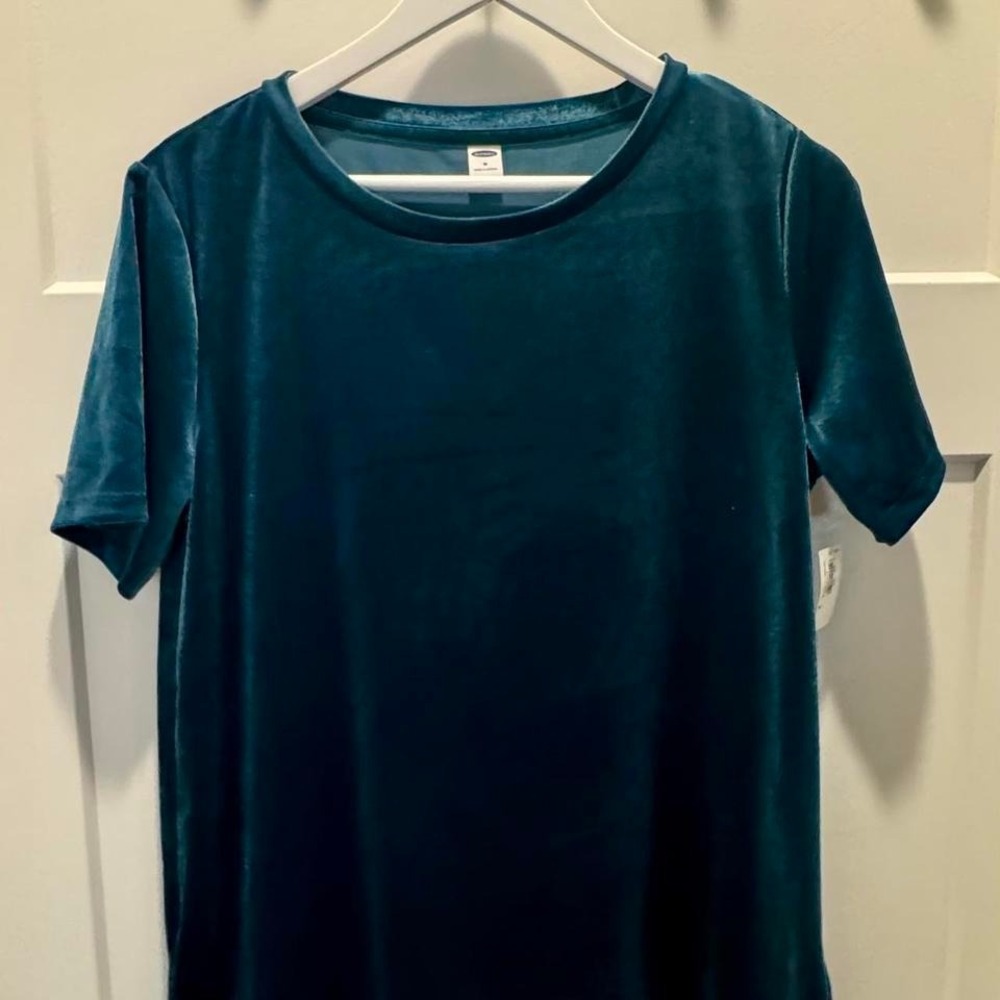 Teal Velour Tshirt‎